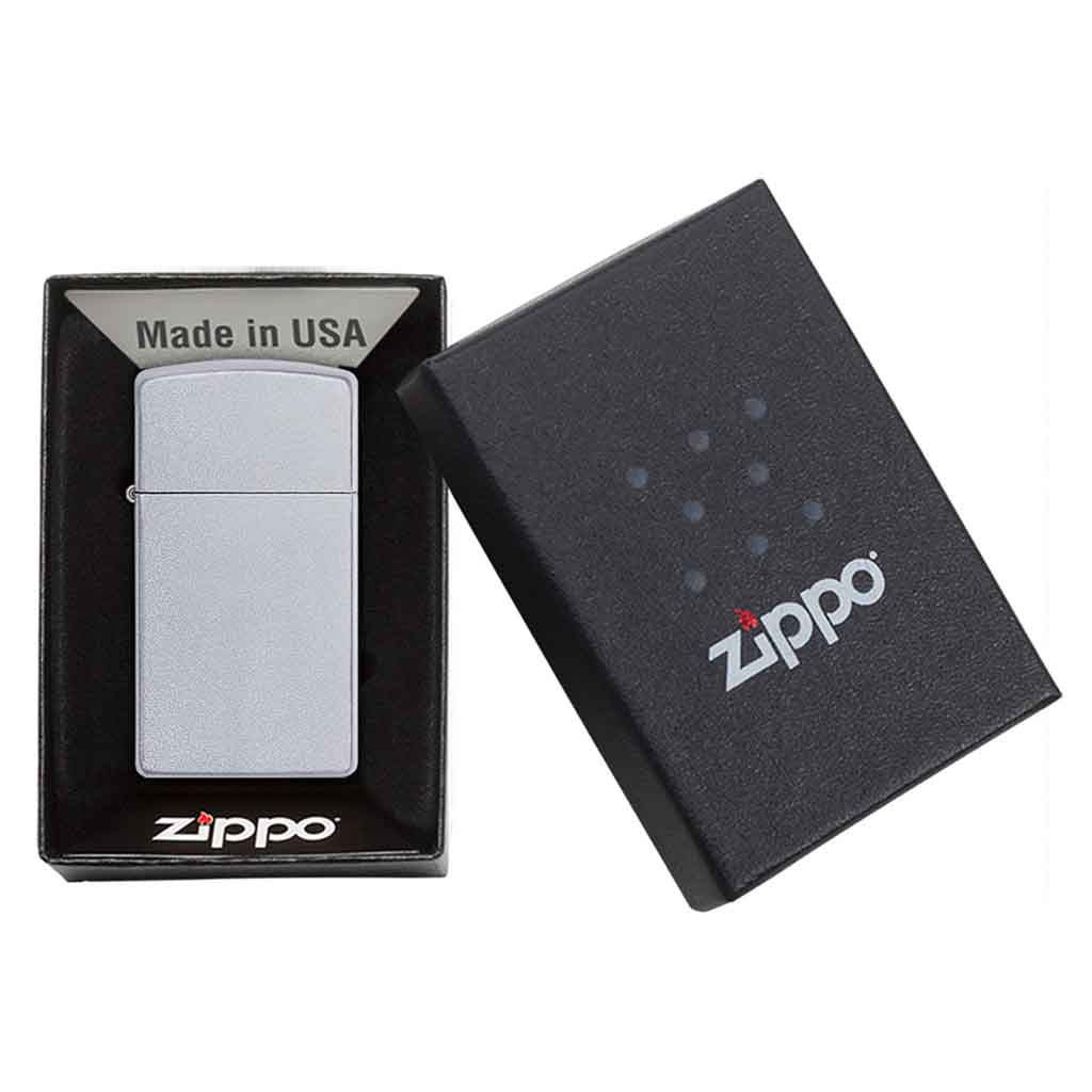 Encendedor Zippo Lighter Slim Satin Chrome Plateado