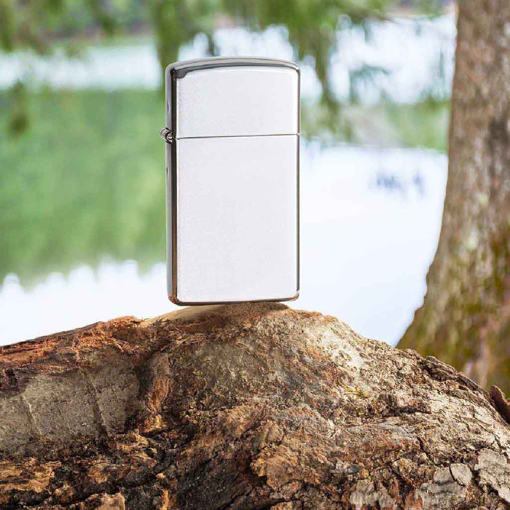 Encendedor Zippo Lighter Slim Satin Chrome Plateado
