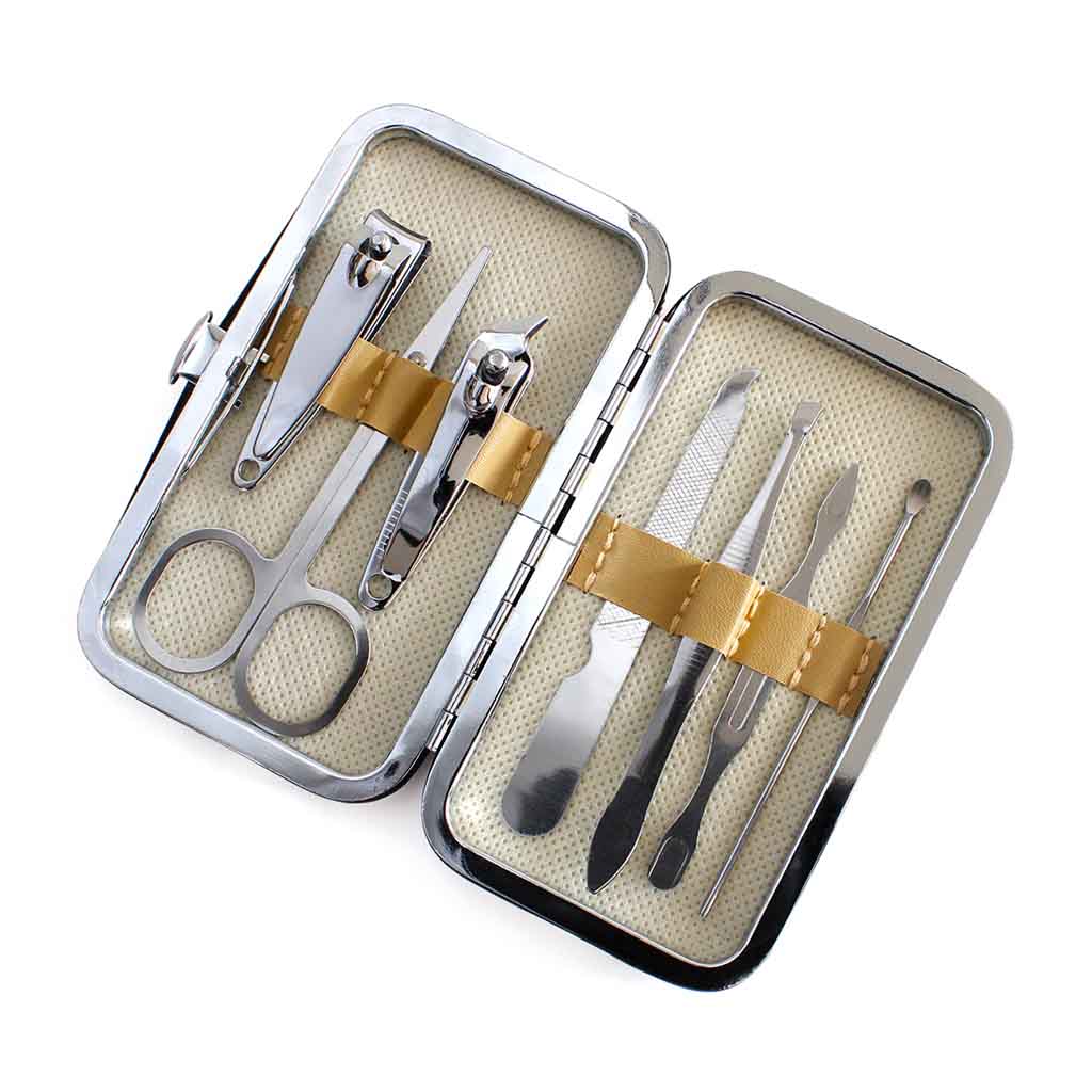 Estuche Kit de Manicure Cuidado 7 en 1 Tartán