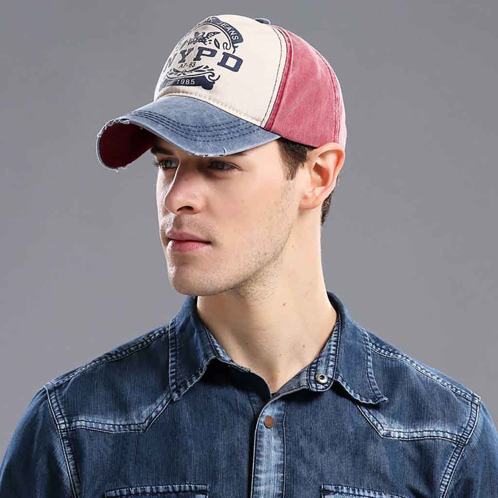 Jockey Rojo Hombre Gorros Mujer NYPD Azul Prelavado