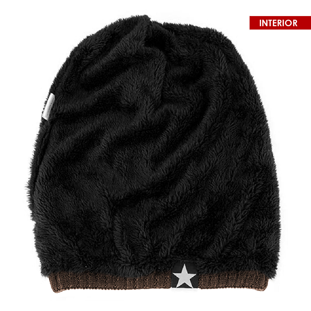 Pack x2 Gorros Tejido con Relieve y Forro Polar Gris y Café