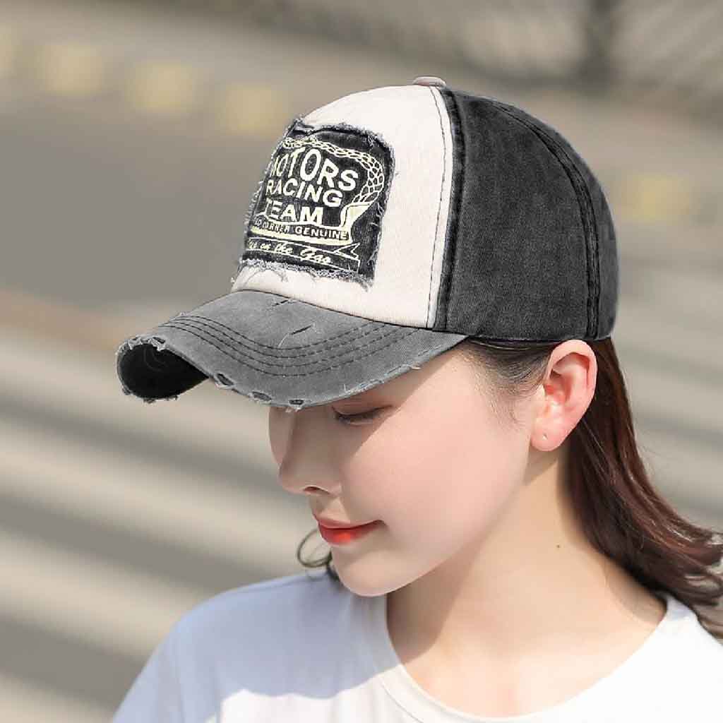 Jockey Hombre Negro Prelavado Gorros Mujer Motors Racing