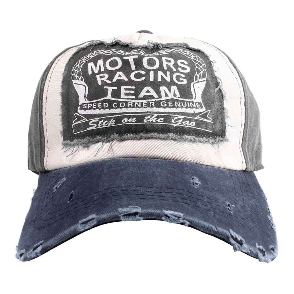 Jockey Hombre Gris Prelavado Gorros Mujer Azul Motors Racing