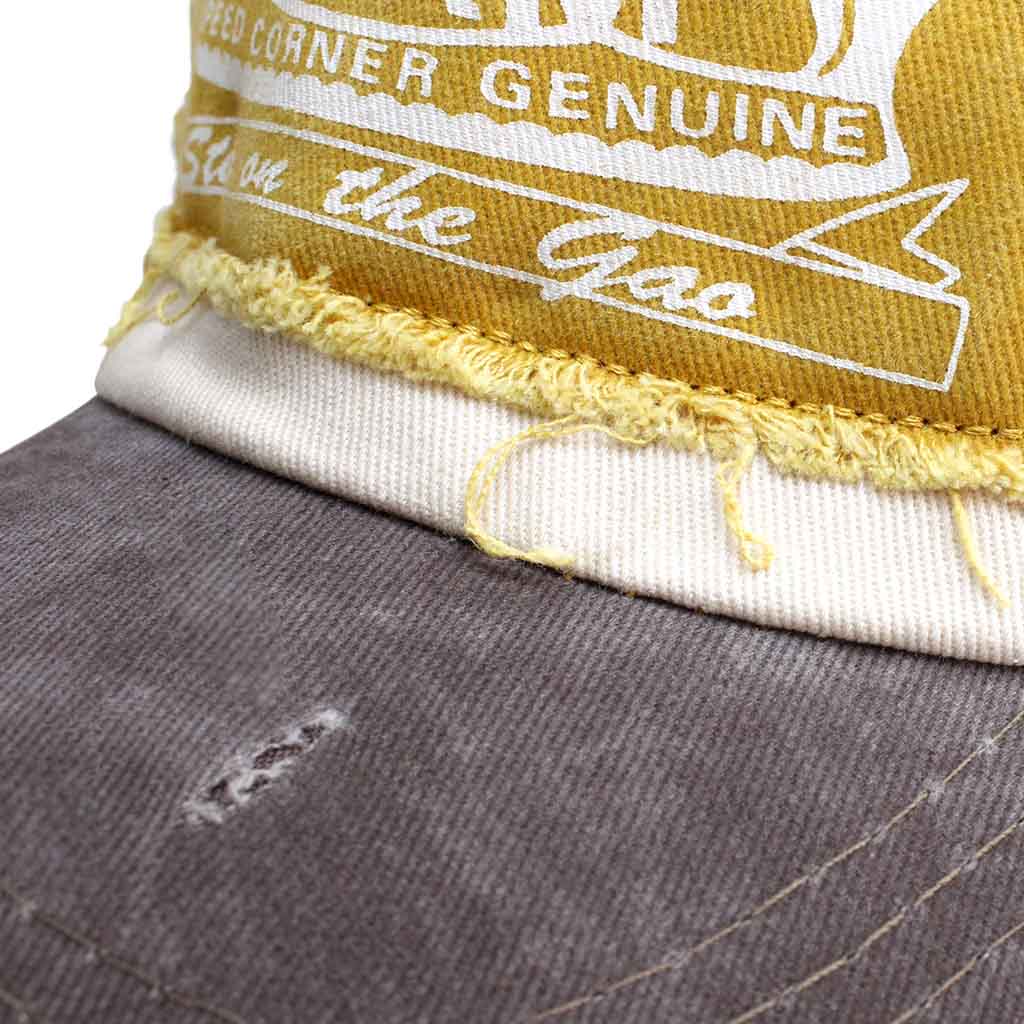 Jockey Hombre Gorros Mujer Prelavado Motors Racing Mostaza