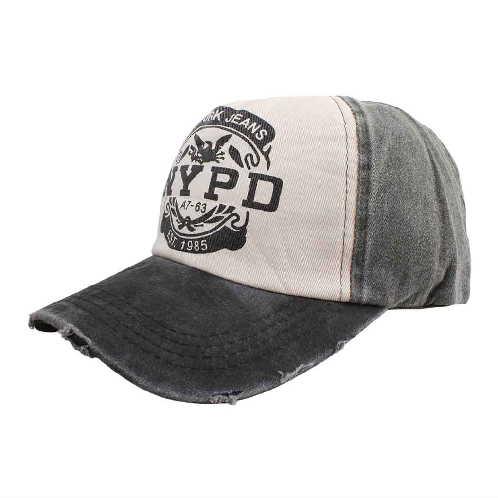 Jockey Negro Gris Prelavado Gorros Hombre Mujer NYPD