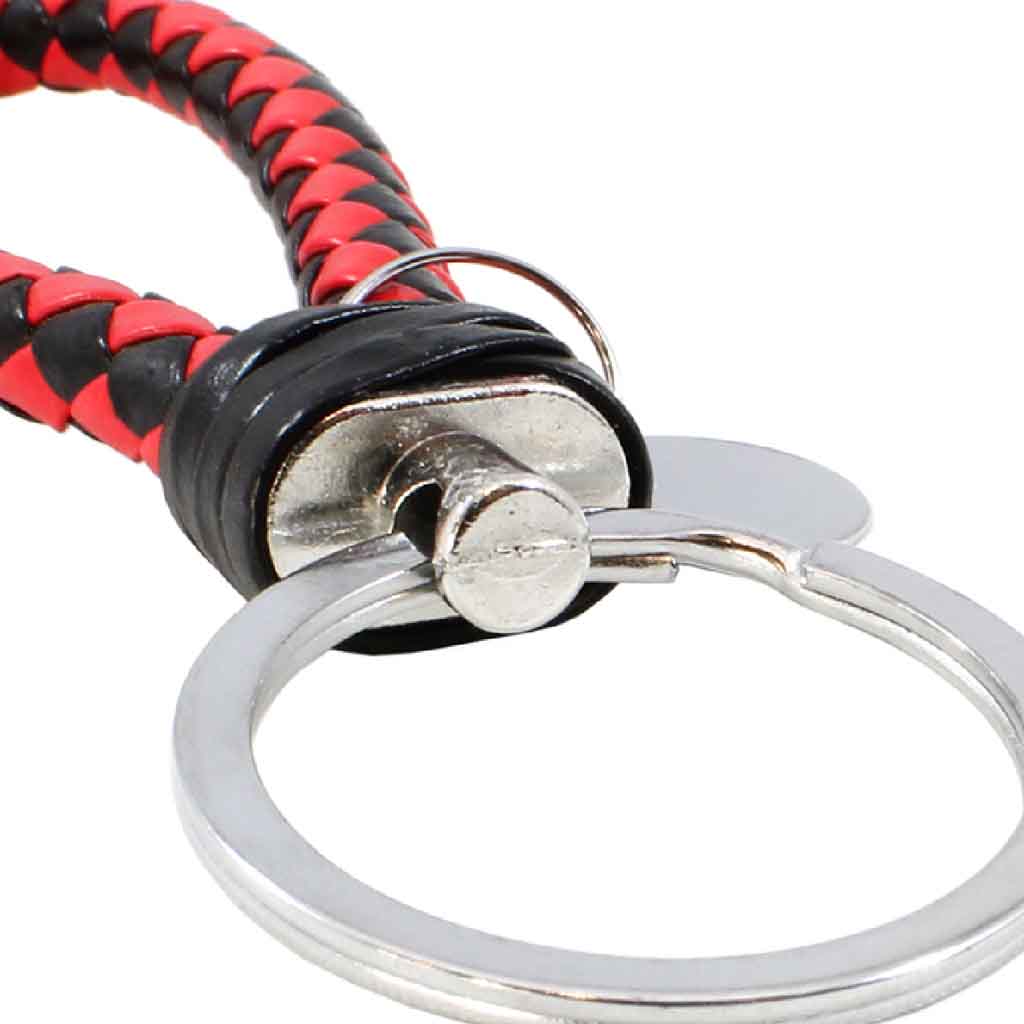 Llavero de Cuero Trenzado Colores Combinados