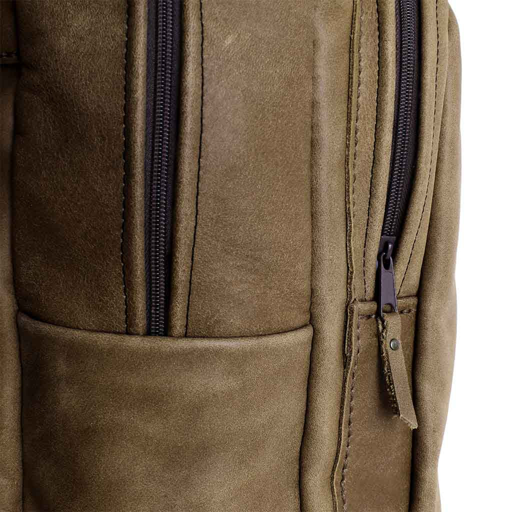 Mochila Cuero Hombre Mujer Notebook Marrón