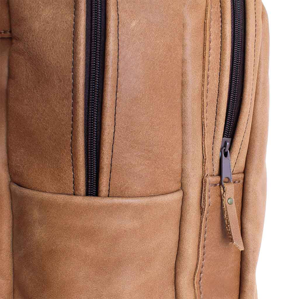 Mochila Cuero Mujer Hombre Café Morral Notebook