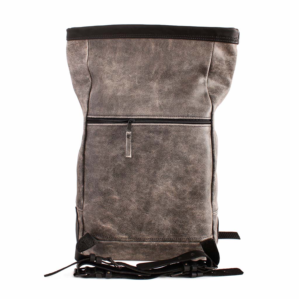 Mochila Cuero Negro Morral Notebook Hombre Correas Cruzadas