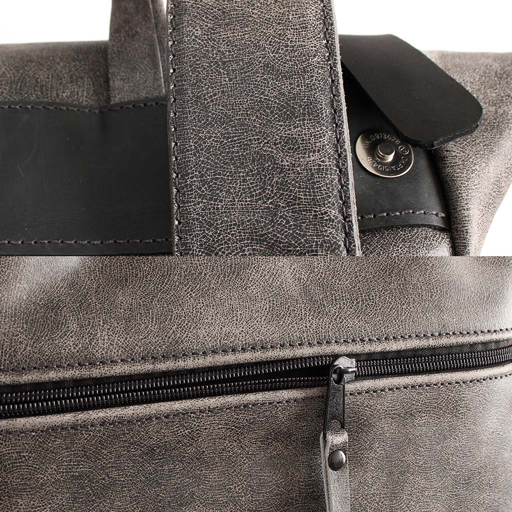 Mochila Cuero Negro Morral Notebook Hombre Correas Cruzadas