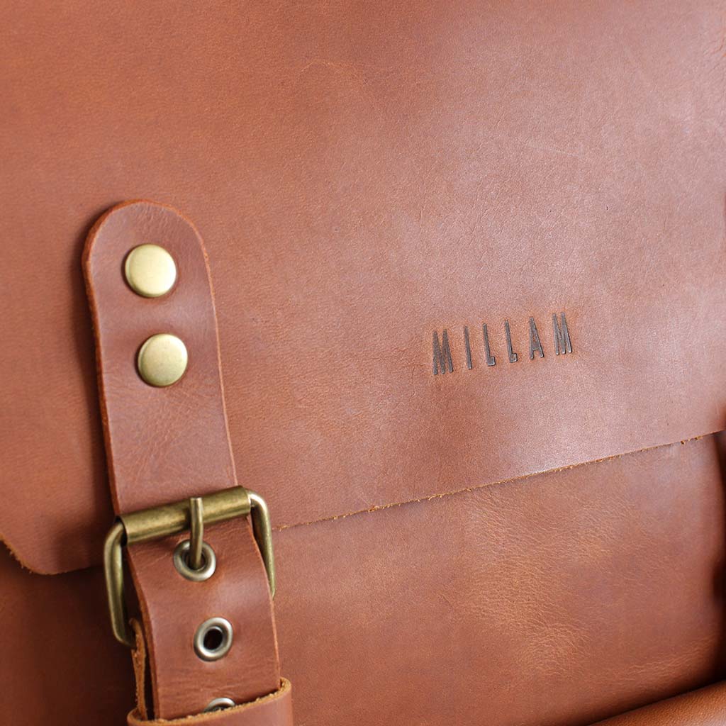 Mochila de Cuero Mujer Morral Mochila Notebook Hombre Café