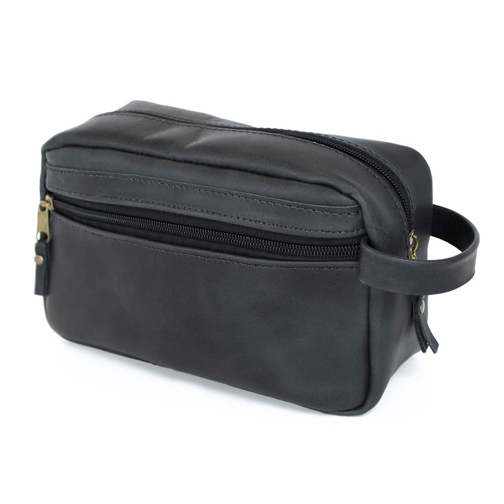 Neceser de Viaje Hombre Cosmetiquero Mujer Cuero Negro