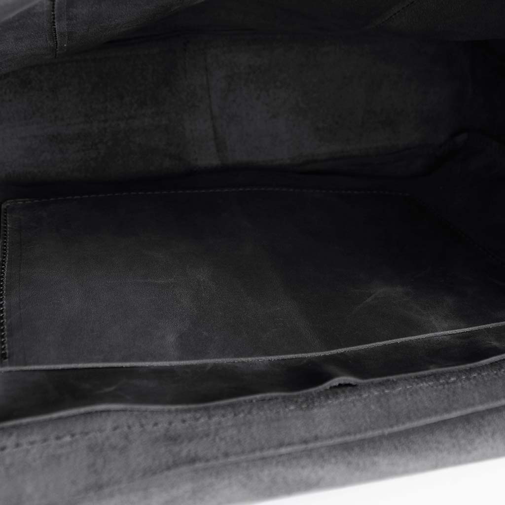 Maletin Mensajero Cuero Natural con doble hebilla Negro