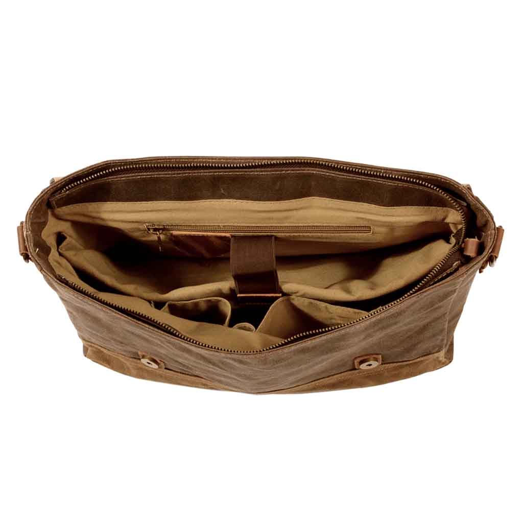 Maletín de Lona y Cuero con Correa Ajustable tipo Bandolera