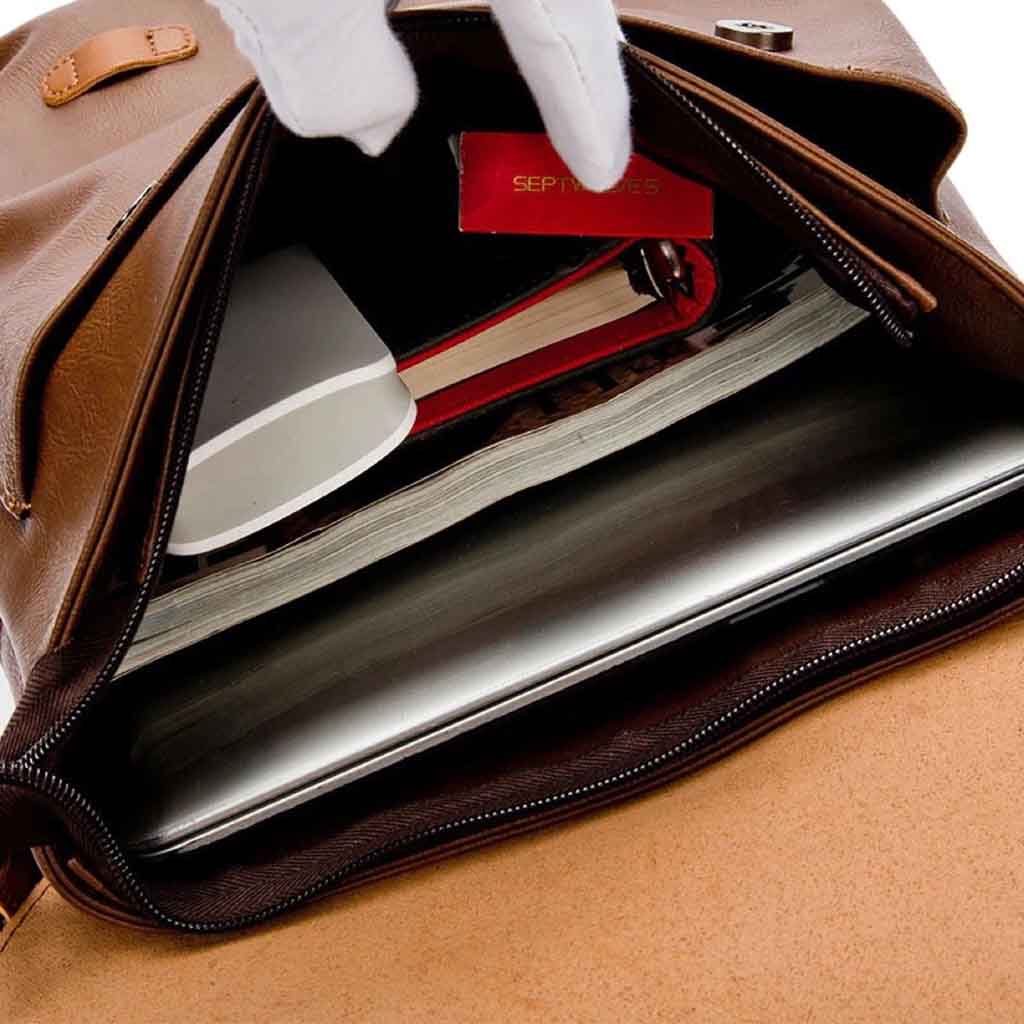 Mochila Bolso Ejecutivo Elegante Cuero Color Café