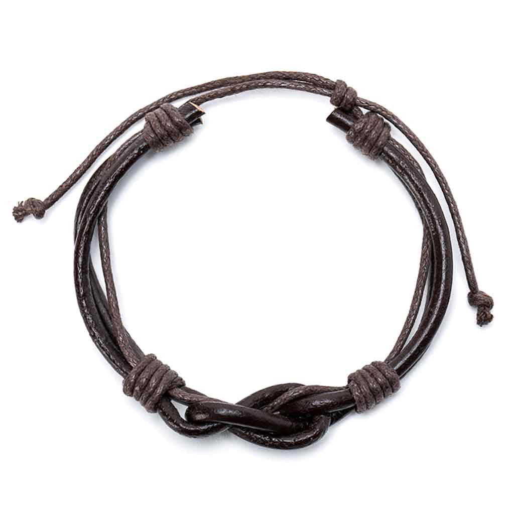 Pulsera De Cuero De Nudo Para Hombre