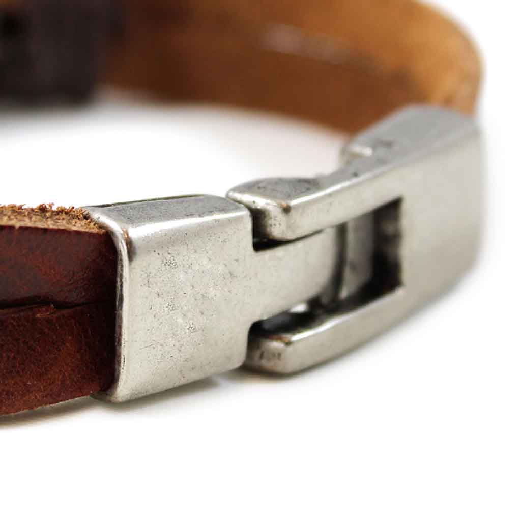 Pulsera de Cuero Hombre Infinito y Acero Cuero Blanco