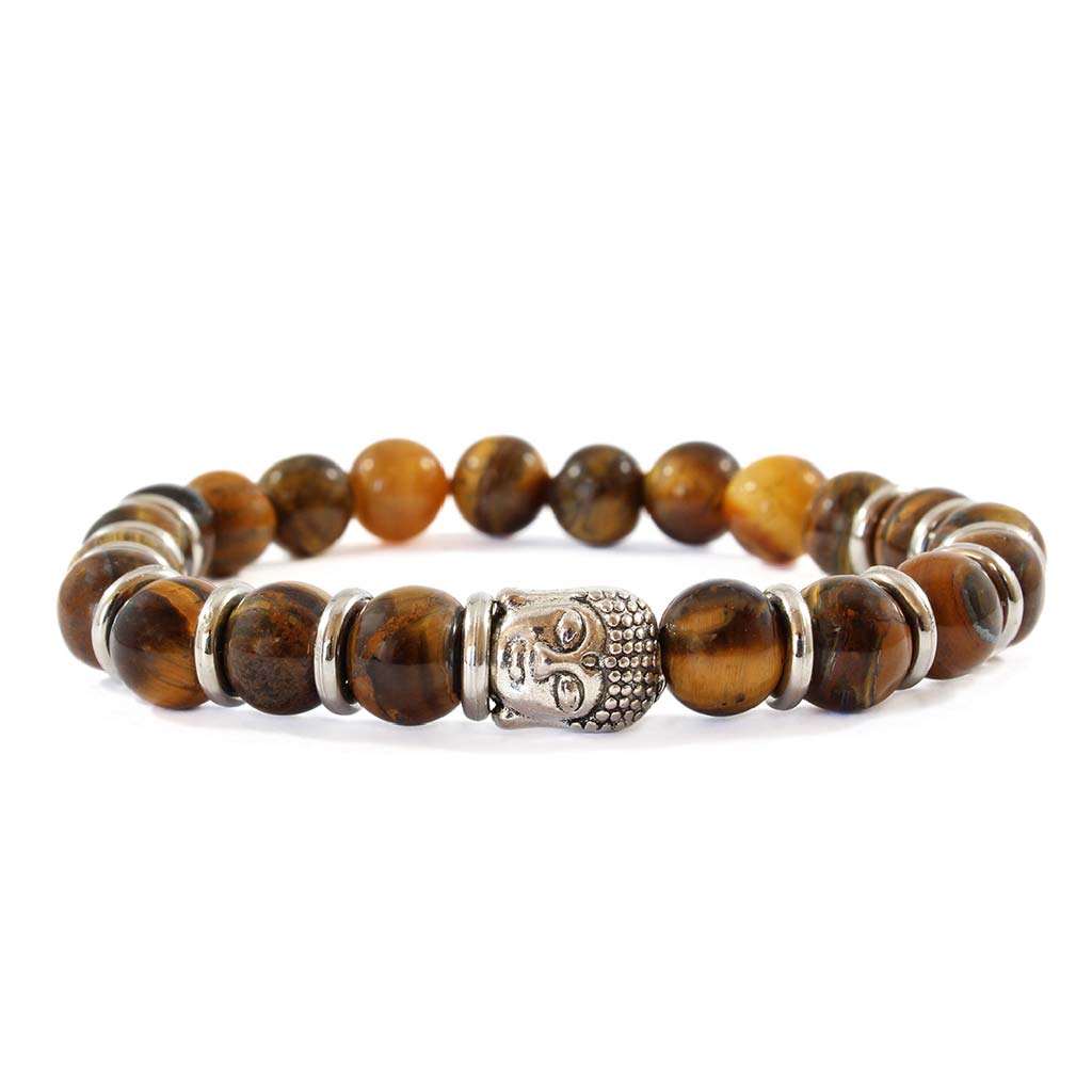Pulseras para Hombre Pulseras Mujer Ojo de Tigre Buda