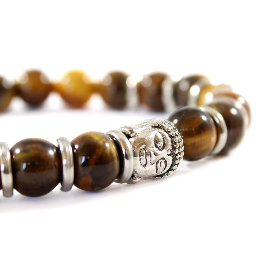 Pulseras para Hombre Pulseras Mujer Ojo de Tigre Buda