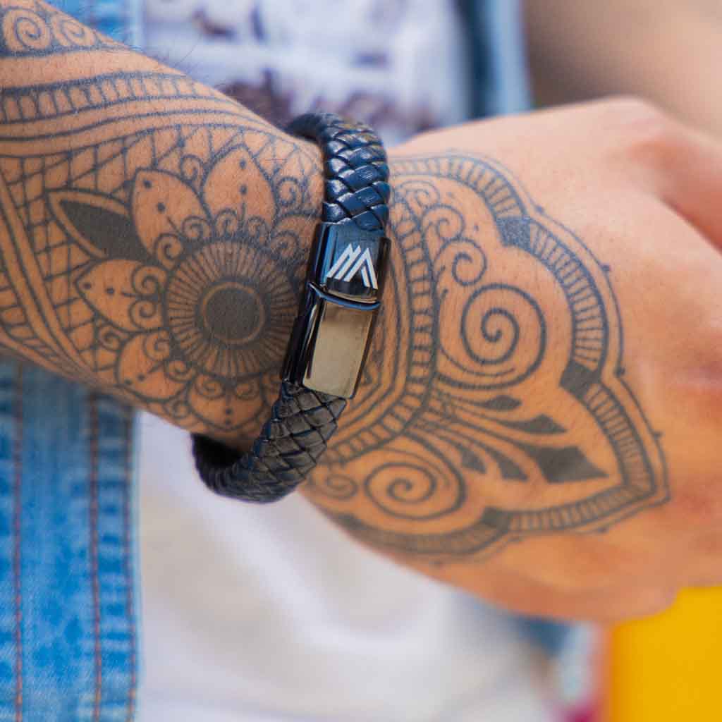 Pulsera Para Hombre De Cuero Elegante Casual