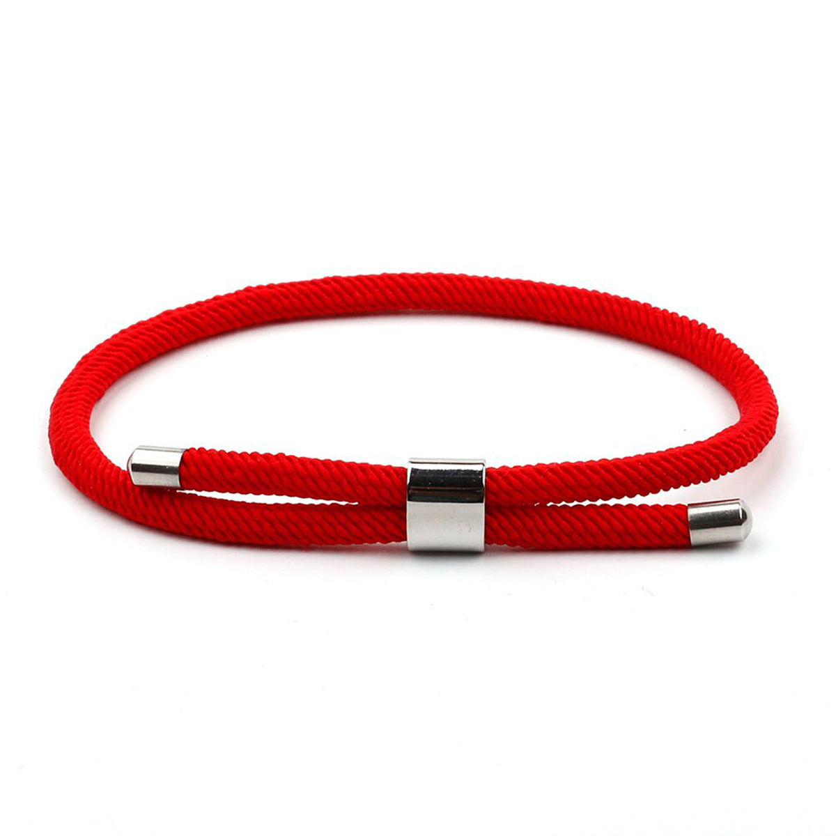 Pulsera de Cordón Rojo con Acero Ajustable, Buenas Energías