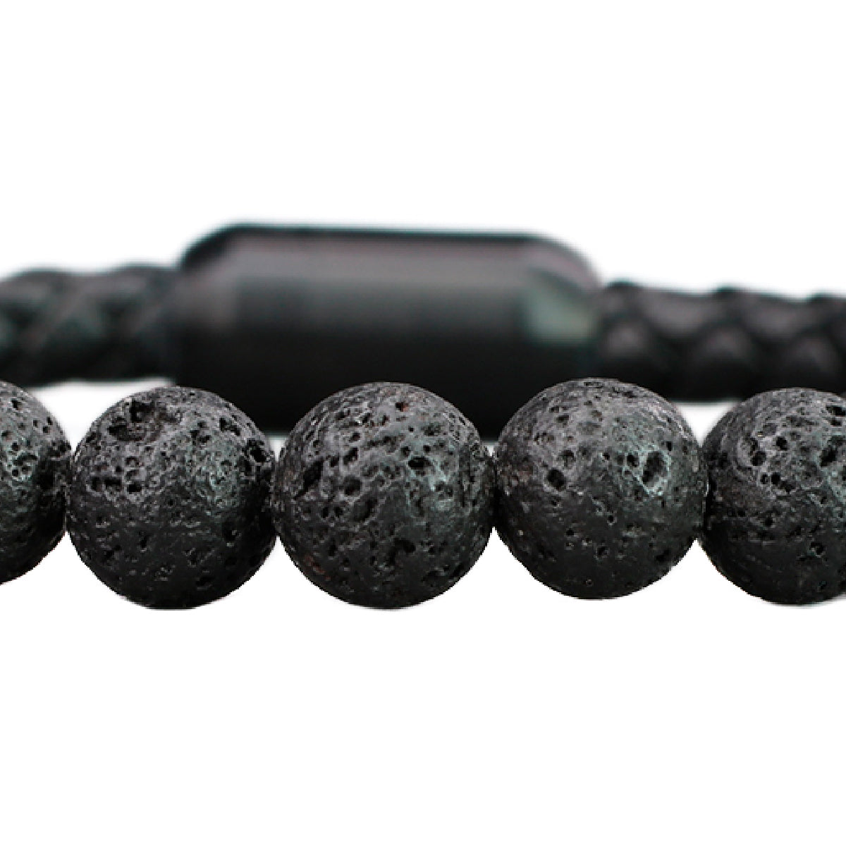 Set Collar Choker + Pulsera Cuero y Piedra Volcánica