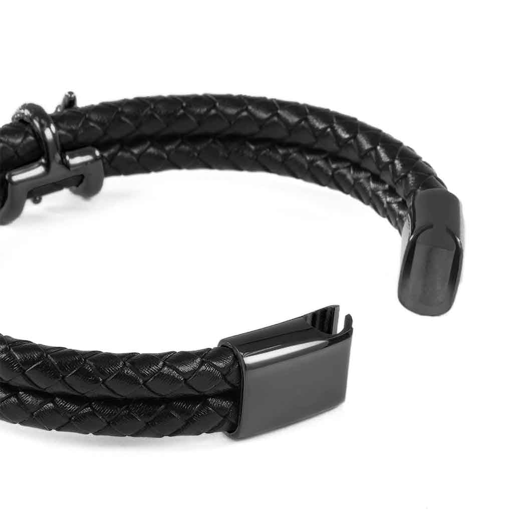 Pulseras de Cuero Hombre Mujer Negro Garras de Dragón