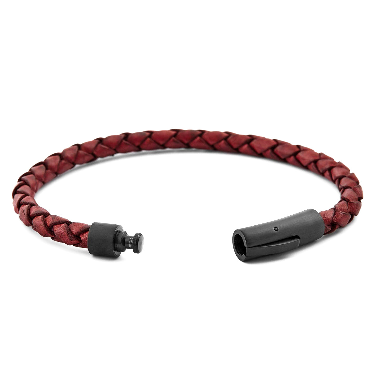 Pack 2 Pulseras de Cuero Hombre Rojo + Pulsera Piedras Buda