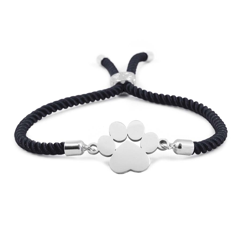 Pulsera Mujer Pulseras Pareja Brazalete Charm Huella Negro