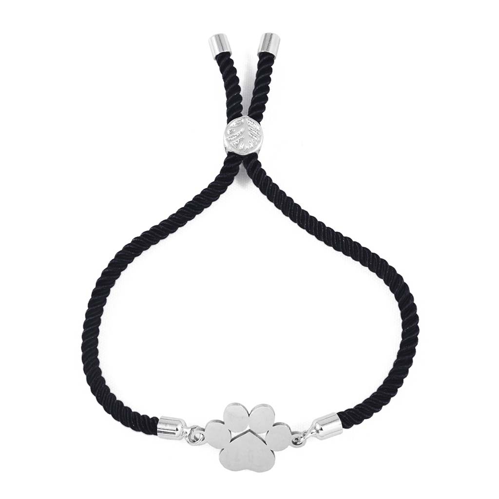 Pulsera Mujer Pulseras Pareja Brazalete Charm Huella Negro