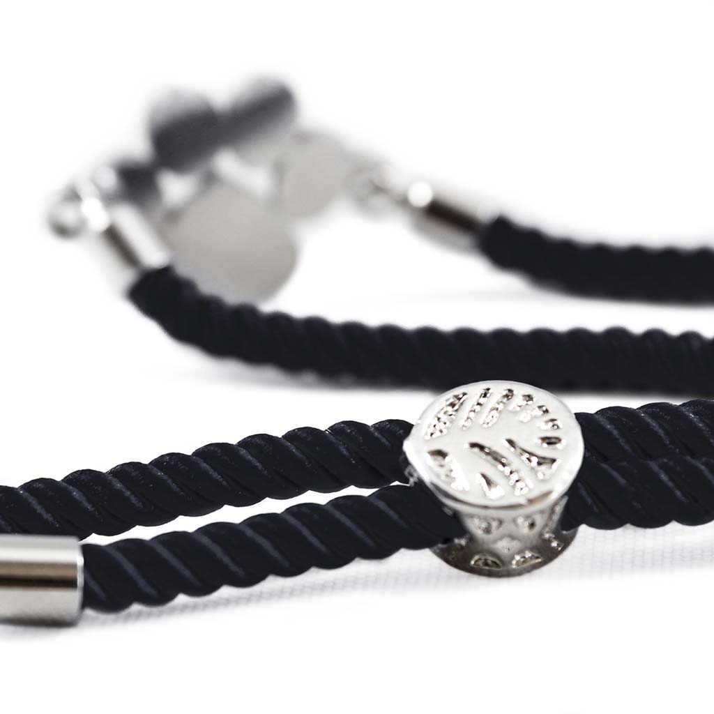 Pulsera Mujer Pulseras Pareja Brazalete Charm Huella Negro