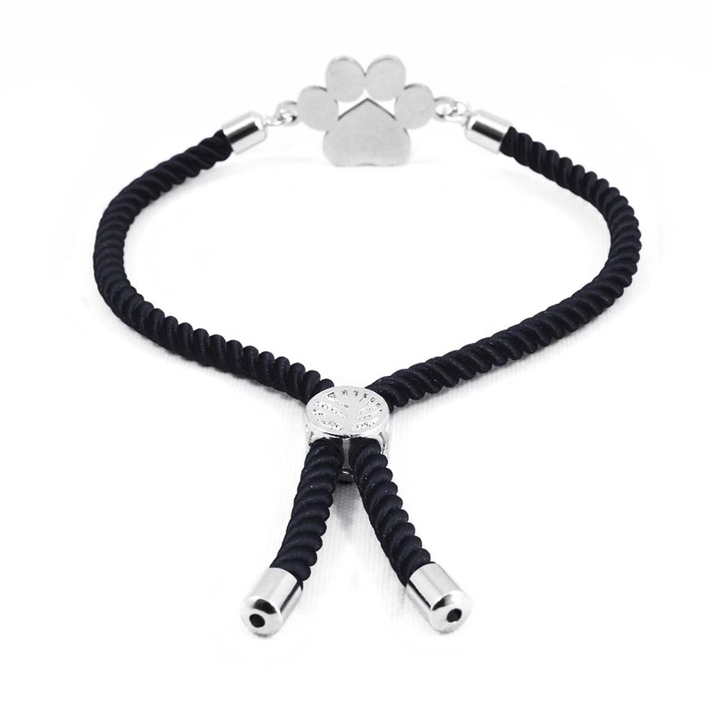 Pulsera Mujer Pulseras Pareja Brazalete Charm Huella Negro