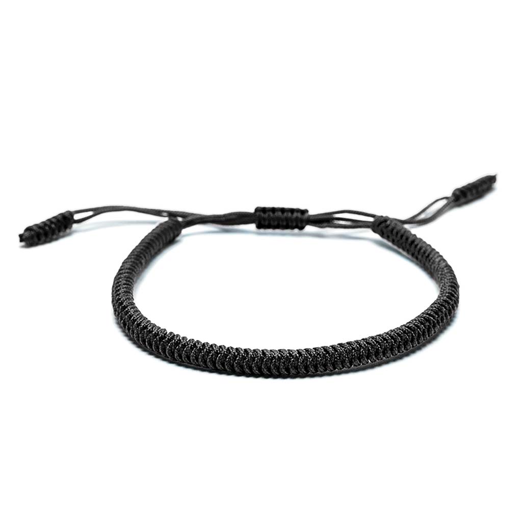 Pulsera Hombre Mujer Budista Hilo Negro Pulseras de Pareja