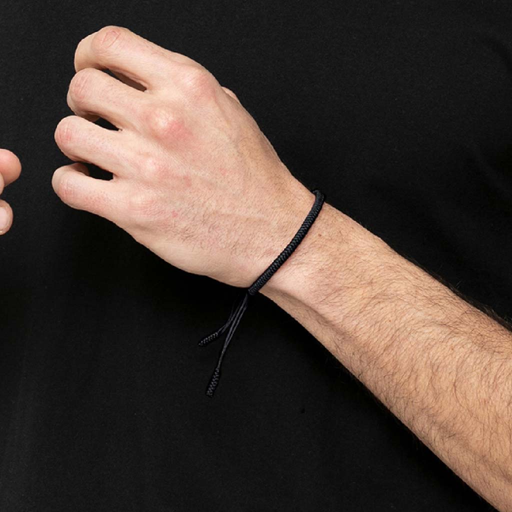 Pulsera Hombre Mujer Budista Hilo Negro Pulseras de Pareja