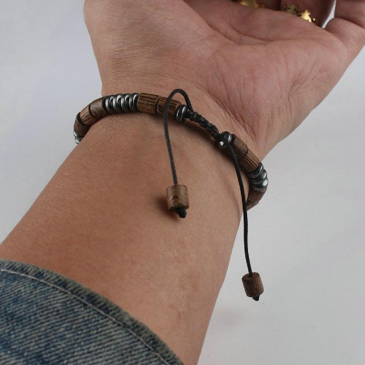 Pack Pulseras Cuero Nudo Infinito + Pulsera Madera Hematita