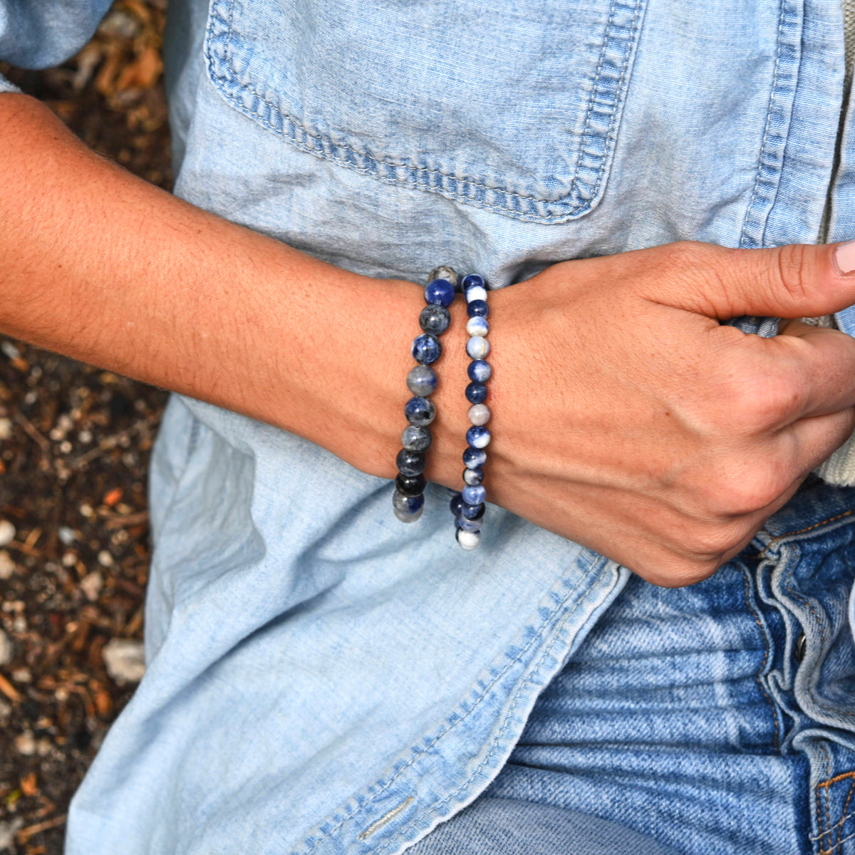 Pack Pulsera Cuero Hombre Infinito + Pulsera Piedra Sodalita