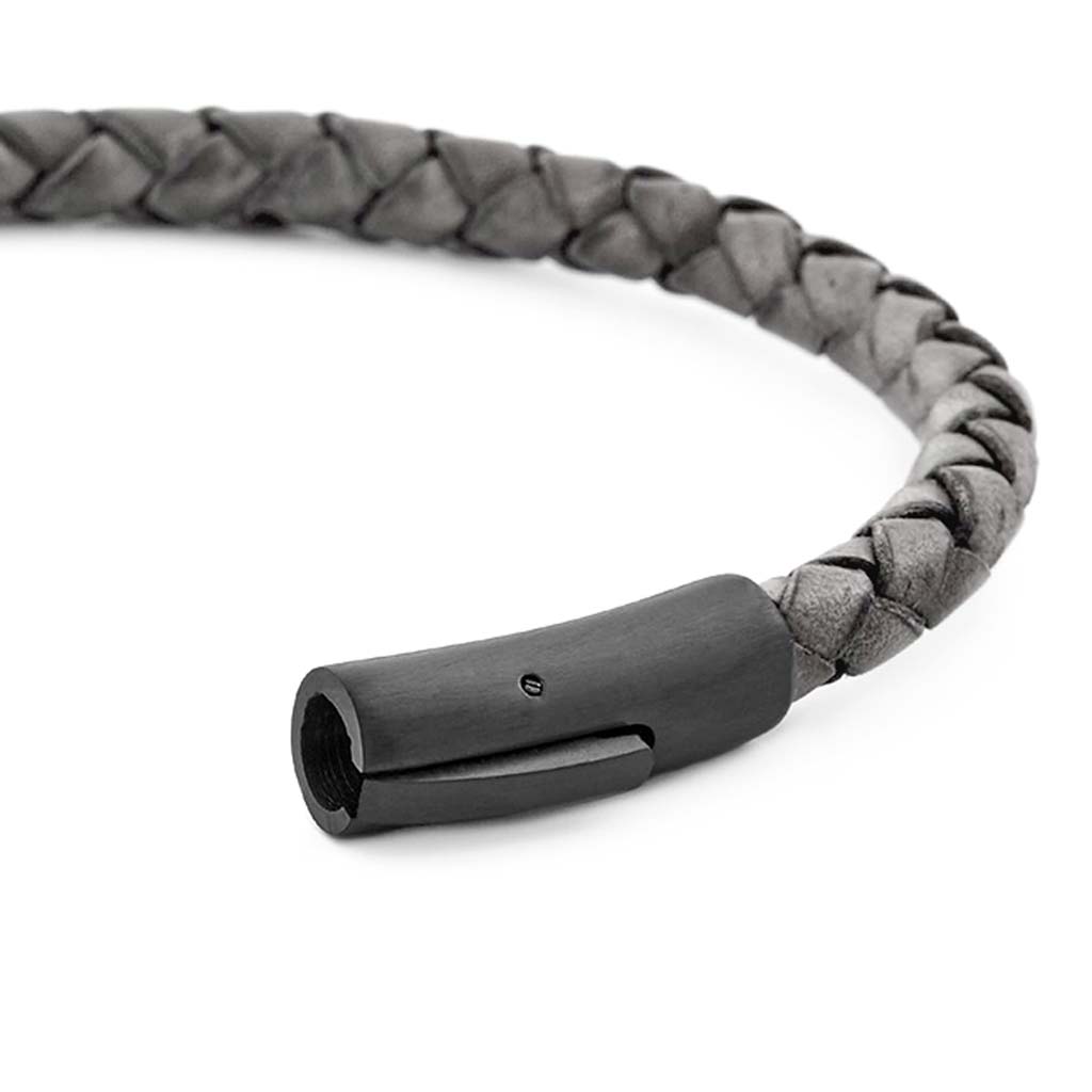 Pulseras de Cuero Hombre Pulseras Hombre Broche Presión Gris