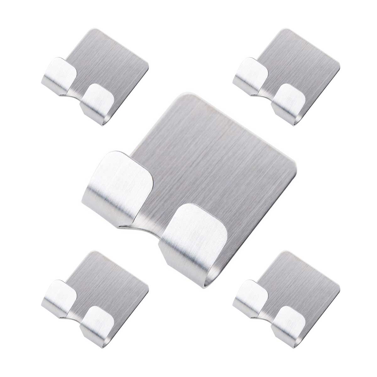 Pack Ganchos Colgadores Metálicos Adhesivos x5 unds