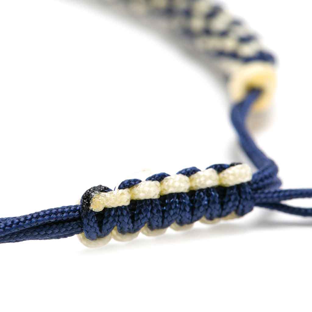 Pulsera Budista Para La Suerte Azul Y Blanco Trenzado Moda