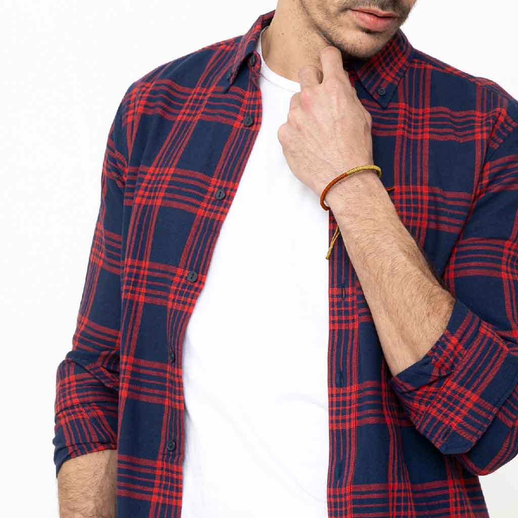 Pulsera Budista Para La Suerte Beige/roja Feng Shui