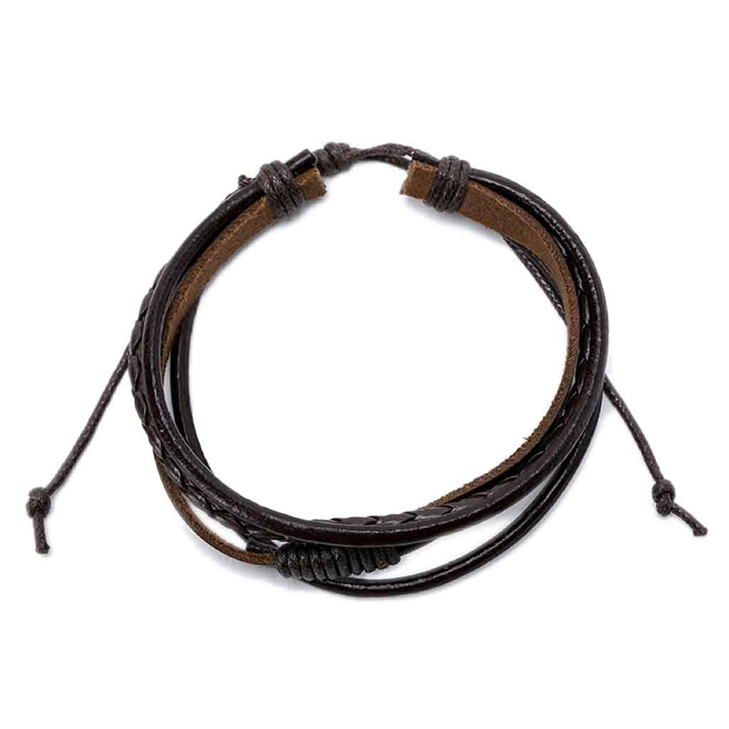 Pulsera De Cuero De 4 Lineas Juvenil Hombre Mujer Moda2019