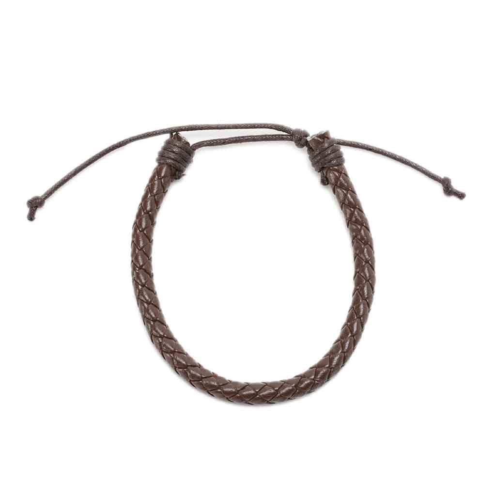 Pulsera De Hombre De Cuero Trenzado Marron Juvenil