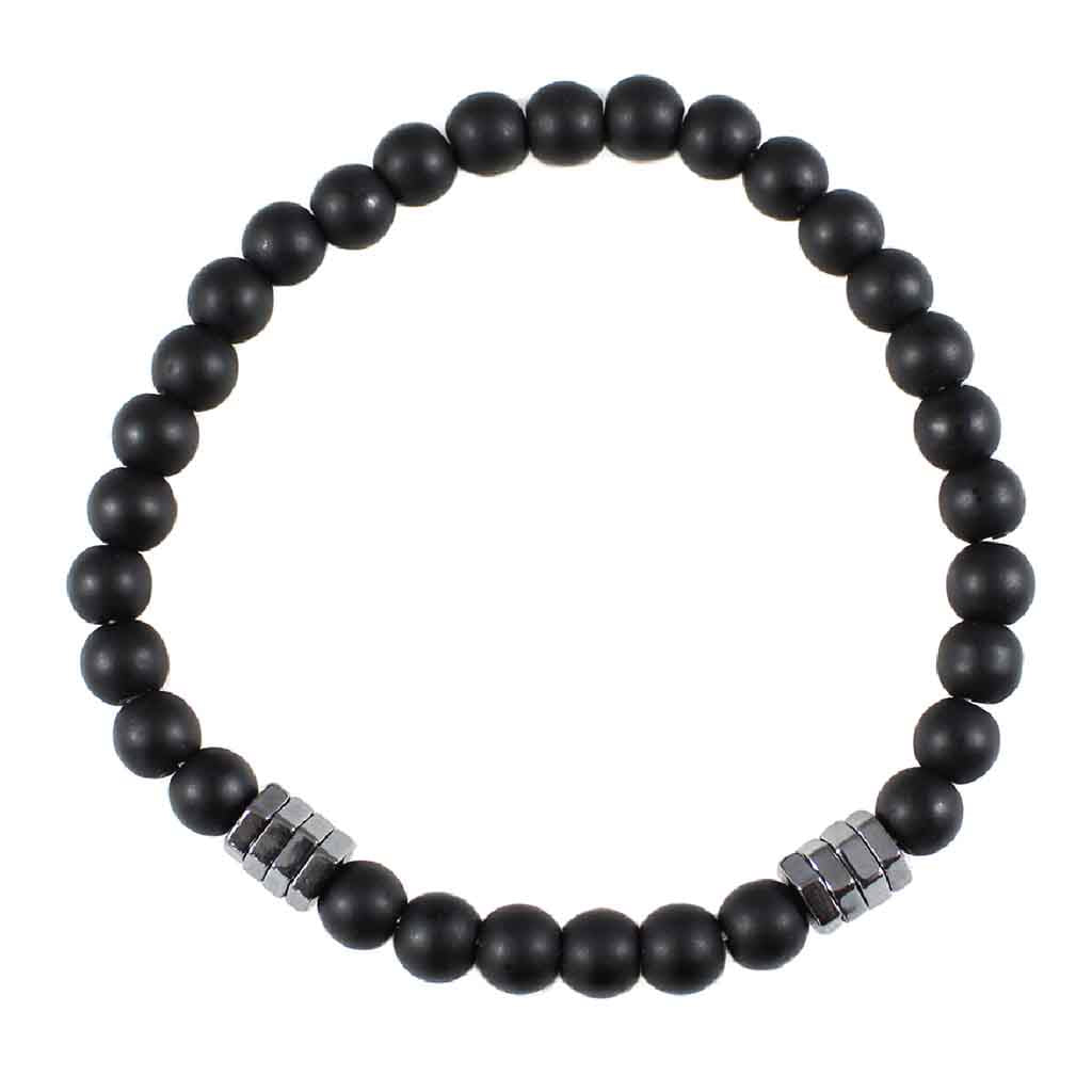 Pulsera de Hombre Piedra Ónix Mate Elegante