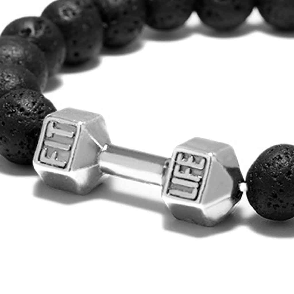 Pulsera Hombre Mancuerna Piedra Volcanica