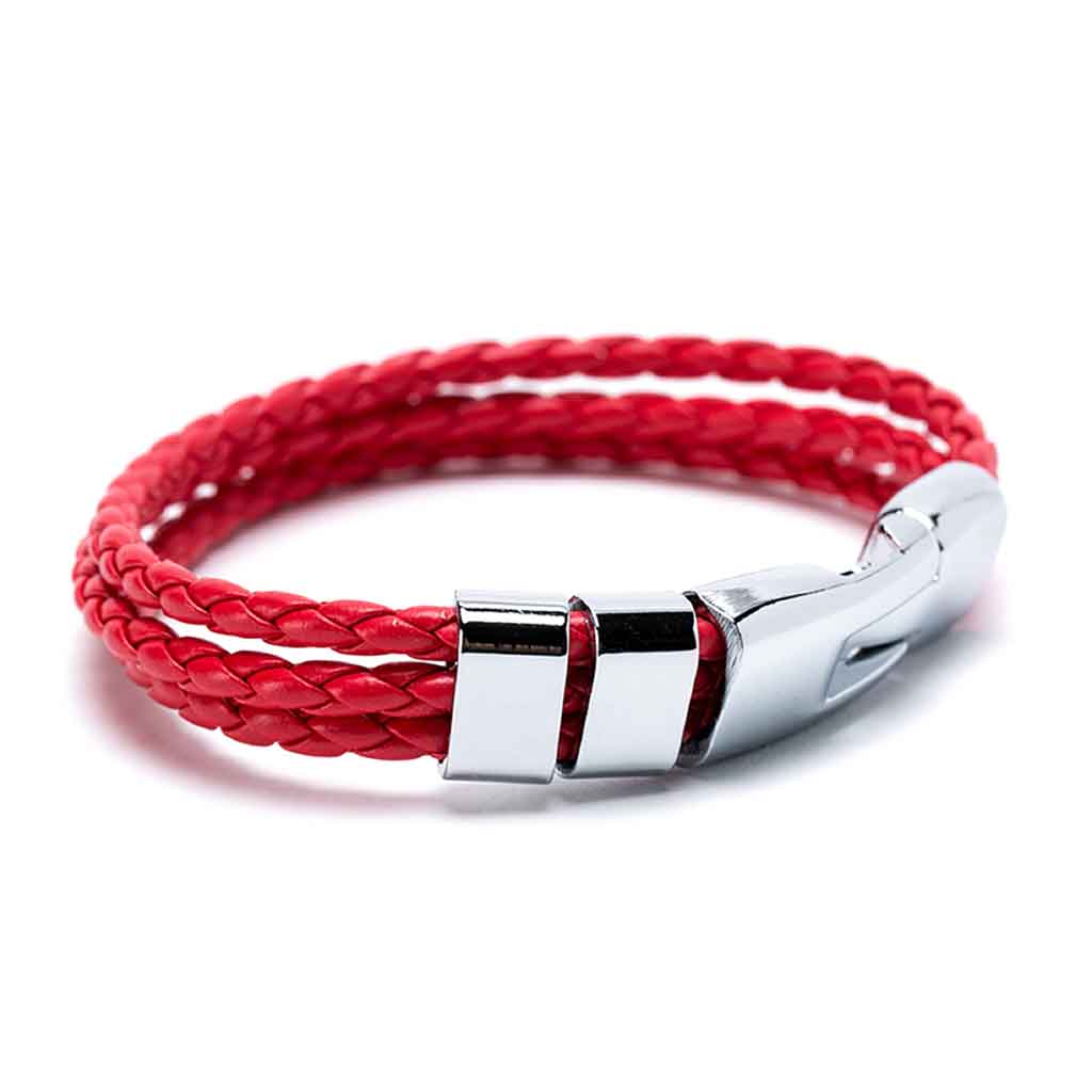 Pulsera Cuero Color Roja Moda 2019 Juvenil Hombre Mujer