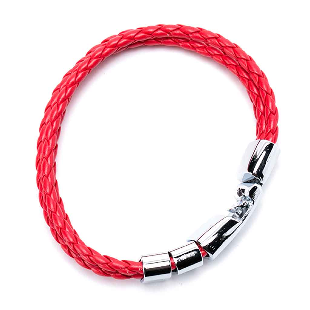 Pulsera Cuero Color Roja Moda 2019 Juvenil Hombre Mujer
