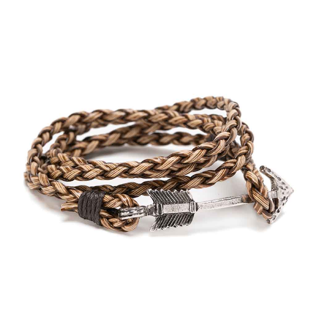 Pulsera Para Hombre Mujer De Pvc Y Flecha De Bronce