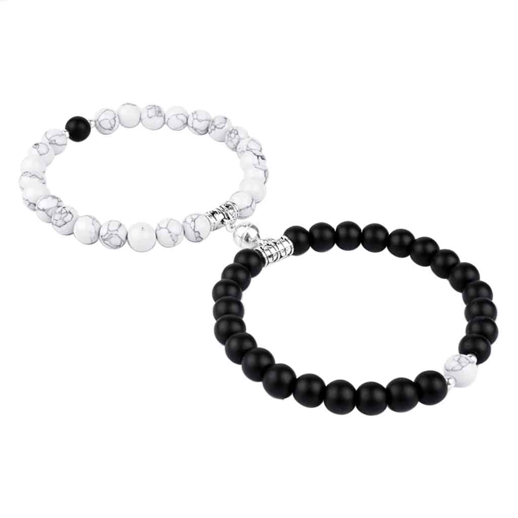 Pulsera para Parejas con Imán Piedras Naturales Charms
