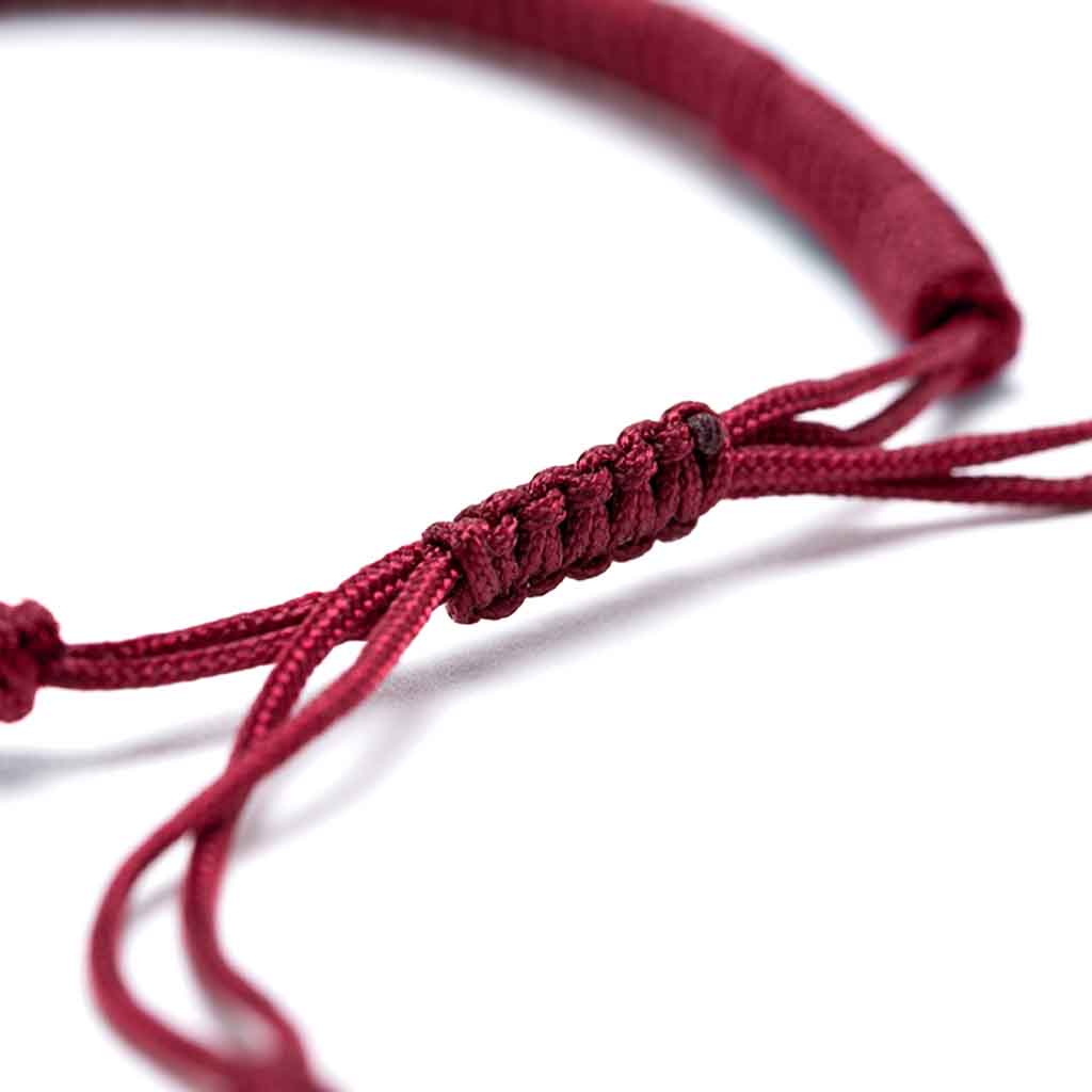 Pulsera Protección Budista Tibetana Burdeo