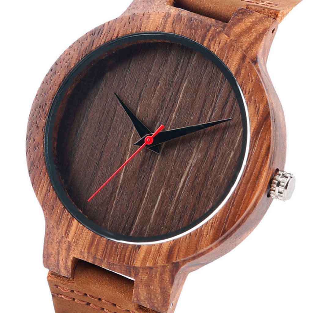 Reloj con Bisel de Madera con Fondo Textura de Árbol